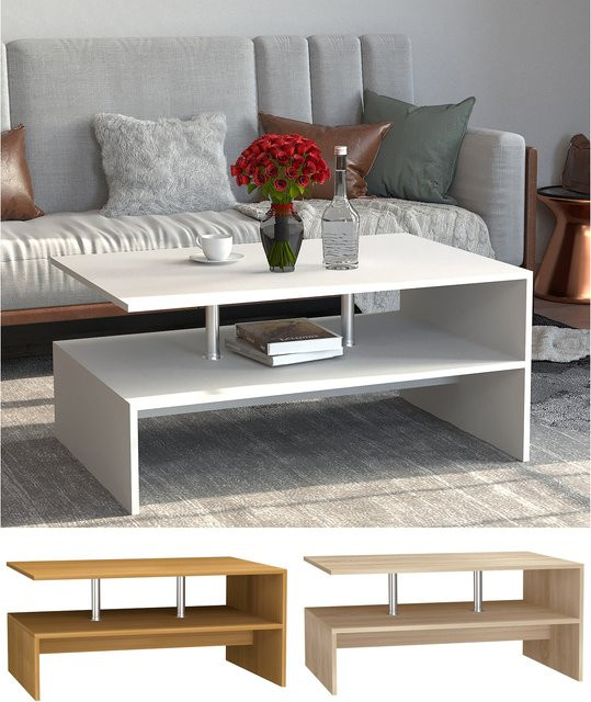 VCM Couchtisch Maliso aus Holz mit Holzstruktur-Nachbildung, B/T/H: 90,0 x 60,0 x 42,0 cm - Bild 1