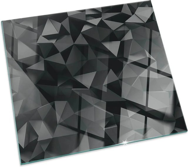Tulup Glasplatte für Kamin und Öfen als Funkenschutzplatte, Schwarz, B/T: 60 x 60 cm - Bild 1