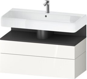 Duravit Waschtischunterschrank Qatego Wandmontage, Grau/Weiß Glänzend, B/T/H: 99 x 47 x 59 cm - Bild 1