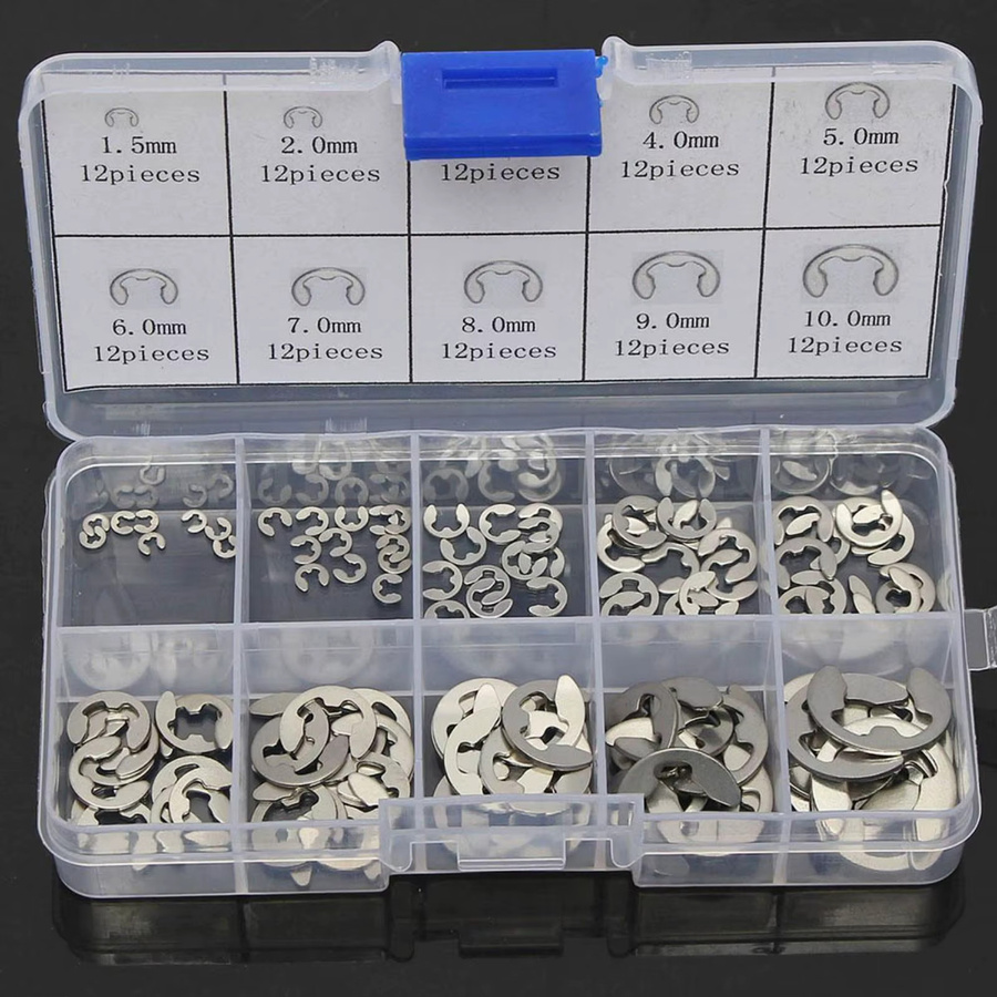 Edelstahl E-Clip Sicherungsring Werkzeug-Set für Wellen in Silber - Bild 2