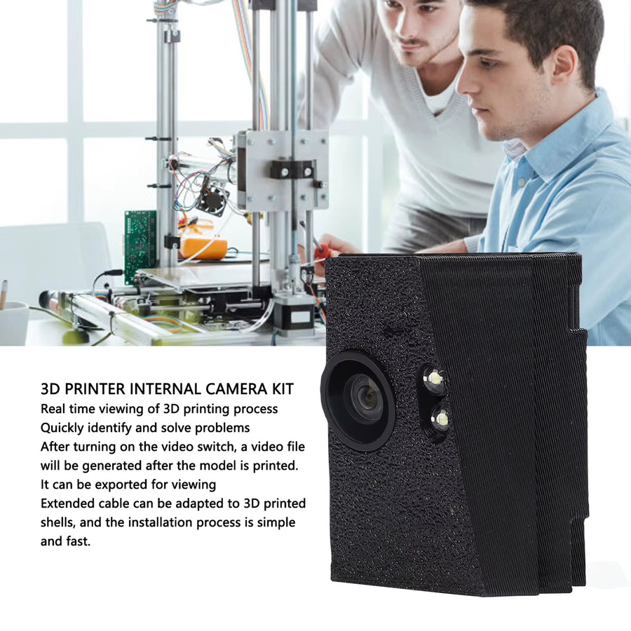 Aibecy Hochtemperaturbeständiges 3D-Drucker-Kameramodul für Adventurer AD 5M und 5M Pro in Schwarz - Bild 2