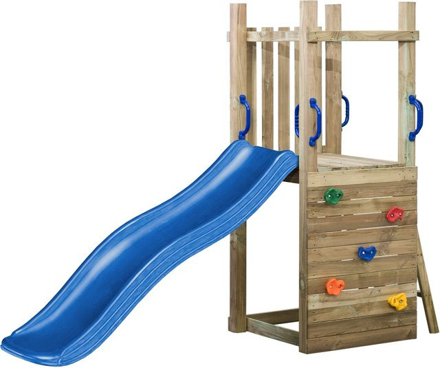 Intergard Holzschaukel Imca mit Rutsche und Sandkasten, braun, B/T/H: 70 x 160 x 175 cm - Bild 1