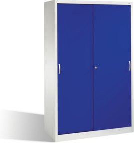 C+P Aktenschrank Acurado mit Schiebetüren, 5 Ordnerhöhen, Front Lapisblau, Korpus Lichtgrau, H: 195 cm, B: 120 cm, T: 50 cm - Bild 1