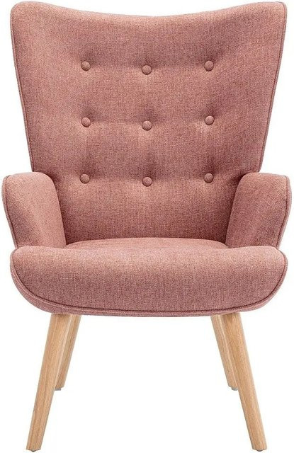 Vente-unique Sessel Vately mit gerader Rückenlehne und Armlehnen in Rosa - Bild 1