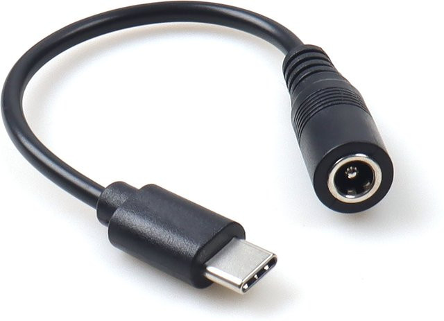 LANO DC-Stromanschluss 5,5 x 2,1 Buchse auf Typ-C-Stecker Stromladekabel Verlängerungskabel in Schwarz - Bild 1