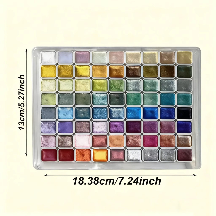 Professionelles 72-farbiges Aquarellfarbenset in Multicolour mit Perlglanz-Effekt und hoher Deckkraft - Bild 2