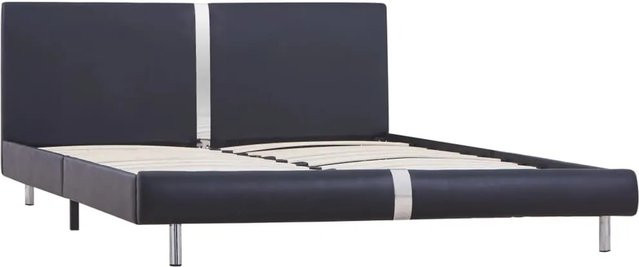 vidaXL Bettgestell aus Kunstleder in Schwarz mit Polsterrahmen B/T/H: 120 x 200 x 125 x 211 cm - Bild 1