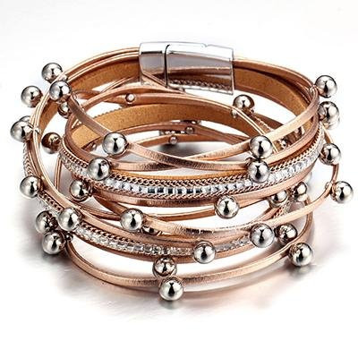 Bls-miracle Charm-Armband, Messing, Leder, beige, Damen - Bild 1