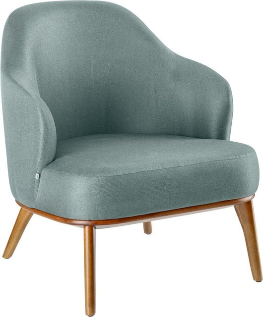 VEGA Loungesessel Gustav mit blauem Polster und Buchegestell, B/T/H: 70 x 78 x 79 cm - Bild 1