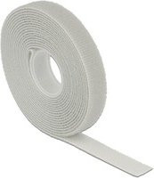 Delock Klettband auf Rolle als Kabelbinder in Grau und Weiß, Länge: 3 m, Breite: 13 mm - Bild 1