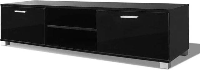 vidaXL TV-Schrank modern in Schwarz Hochglanz, B/T/H: 140 x 40,5 x 35 cm - Bild 1