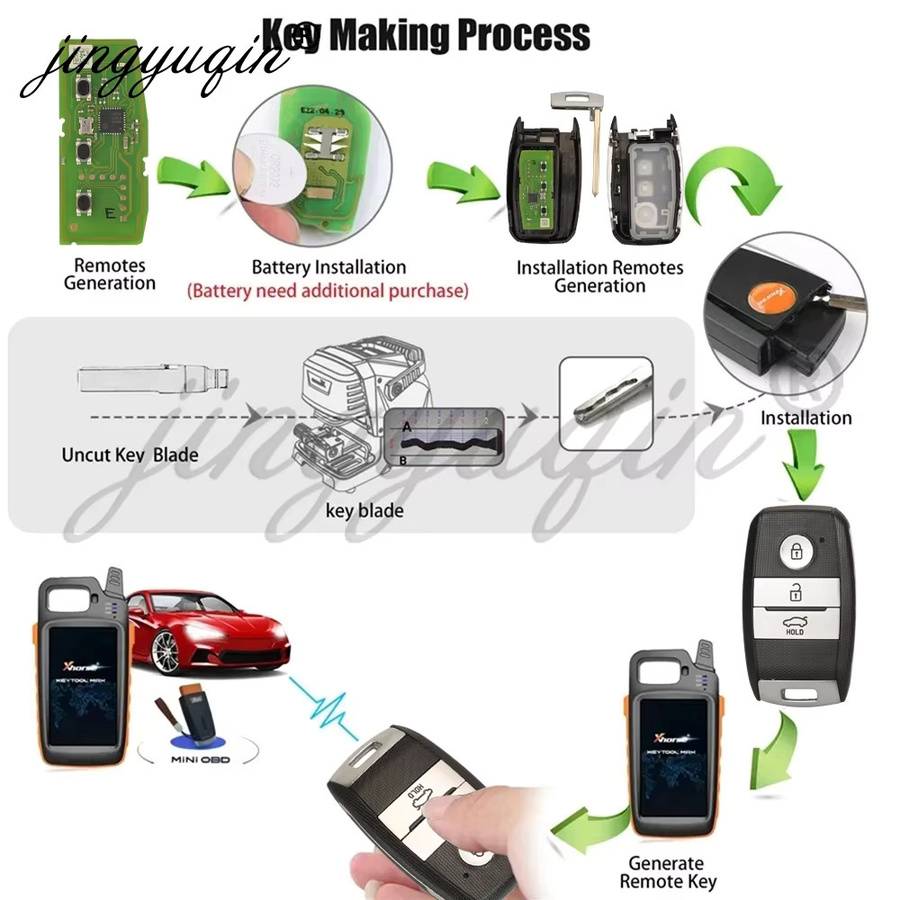 Xhorse Smart Auto Schlüssel Universal für Kia Sportage Sorento Niro Fit VVDI Werkzeug TOY40 HYN10R Klinge in Schwarz - Bild 2