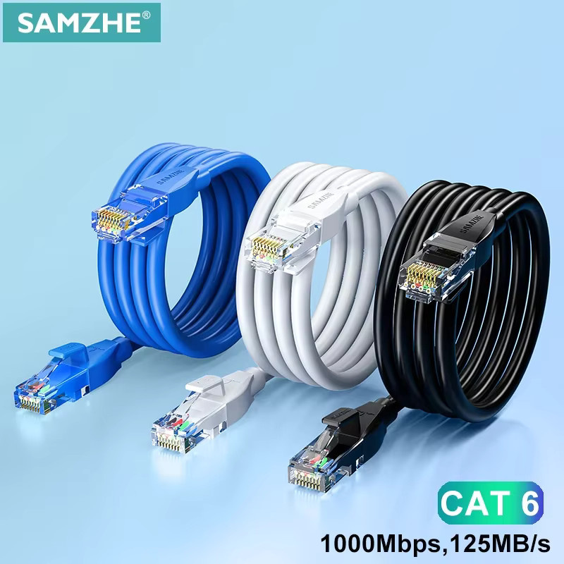 Samzhe Cat6 Ethernet-LAN-Kabel mit RJ45-Anschluss, 1000 Mbit/s Gigabit-Netzwerkkabel, Weiß - Bild 2