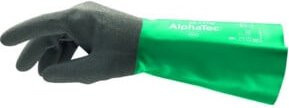 Ansell AlphaTec 58-535 Schutzhandschuhe Kat.III mit Nitrilbeschichtung in Grün/Grau, Größe 10 - Bild 1
