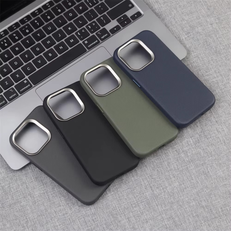 YUEDESHENG Magnetische Schutzhülle aus PU-Leder und Legierung für iPhone 17 16 Pro Max 15 14 13 mit Magsafe Kompatibilität in Blau - Bild 3
