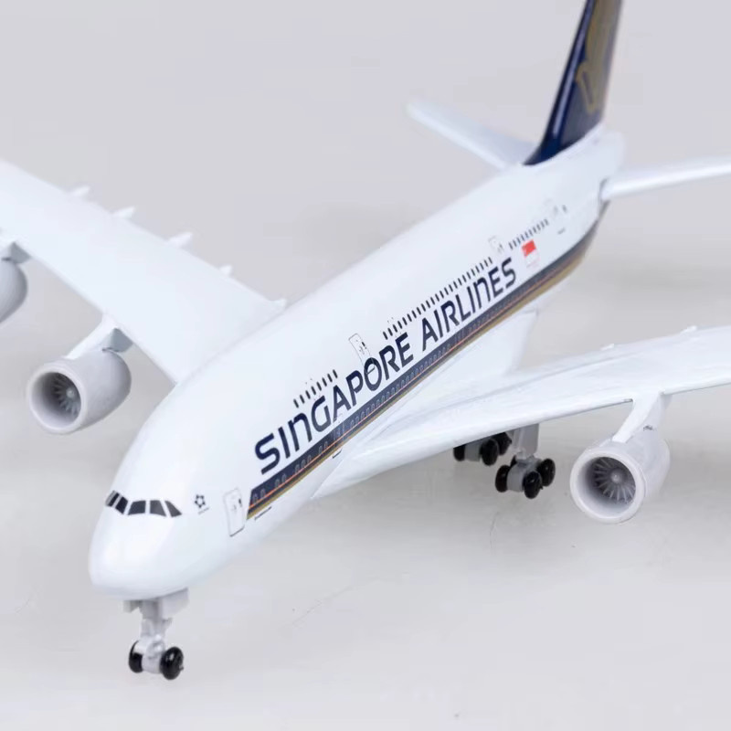 ZOCO Flugzeugmodell A380 Singapore Airlines aus Metall in Weiß, 20 cm - Bild 2