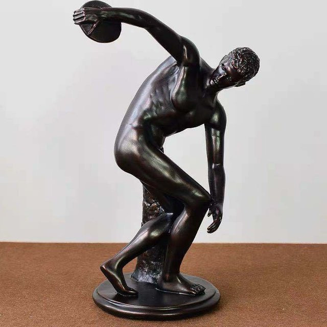Dekorative Diskuswerfer Figur als Kunstskulptur für dein Bücherregal oder Büro, Höhe: 33,0 cm, Breite: 14,0 cm, Tiefe: 20,0 cm - Bild 1