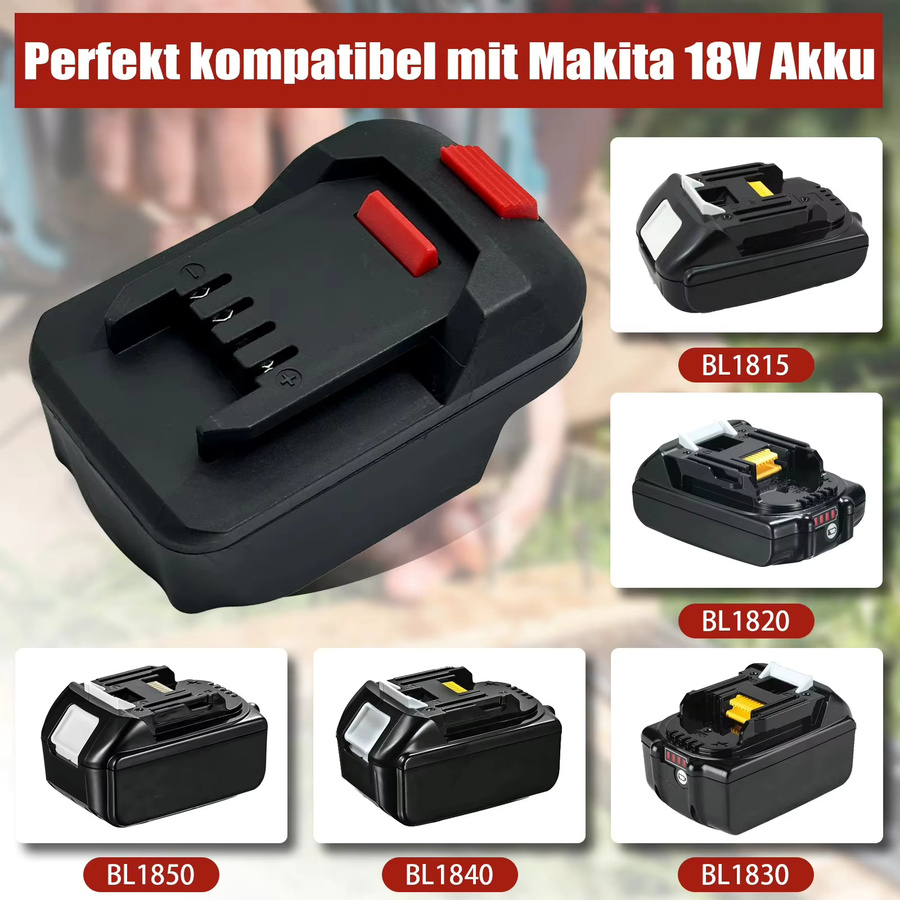 Elektrischer Akku-Adapter Konverter für Makita und Lidl Parkside Li-Ion Batterien in Schwarz - Bild 5