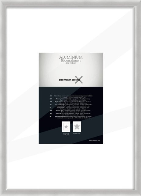 Premium Living Bilderrahmen aus Aluminium in Silber, Rechteckig, Wandmontage - Bild 1