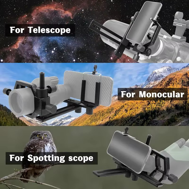 Datyson Astronomisches Teleskop mit Universaladapter für Kamera- und Handyfotografie in Schwarz - Bild 5