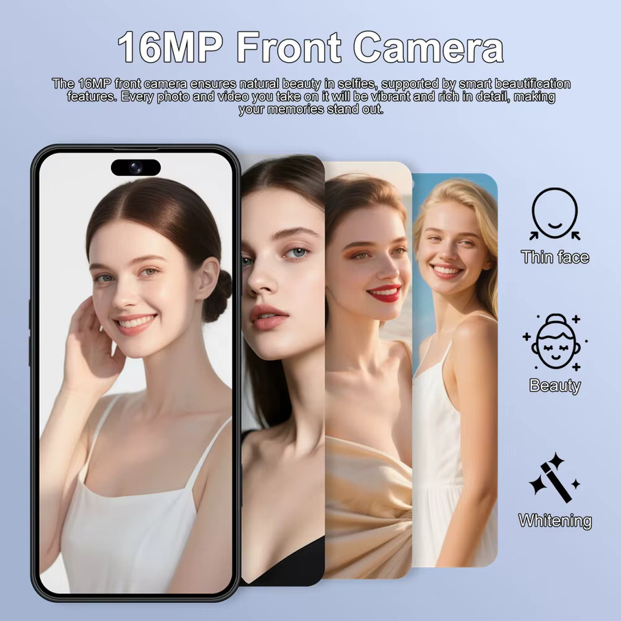 HOT iFone 18 Pro Maxi Smartphone Orange, 7,3 Zoll Display, 5G, 22GB RAM, 2TB Speicher, Android 15, Dual-SIM mit Fingerabdruck-Entsperrung und Gesichtserkennung - Bild 3