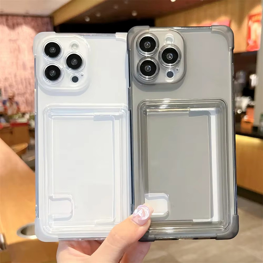 Loobival Kartenhalter Schutzhülle für iPhone 15 14 16 17 13 12 11 Pro Max, Transparente Brieftasche mit Airbag Stoßfestem Schutz - Bild 3