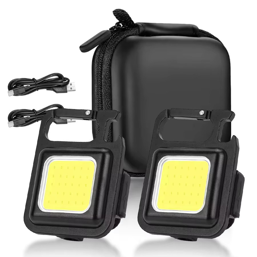 Heinast Mini-COB-Schlüsselanhänger-Taschenlampe in Schwarz, wiederaufladbare LED-Arbeitsleuchte mit Magnet für Notfälle und Outdoor-Camping - Bild 5