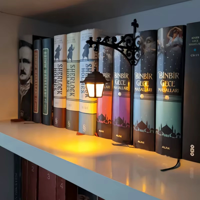 Retro Wandlaterne aus schwarzem Metall mit LED-Nachtlicht im gotischen Vintage-Stil - Bild 7