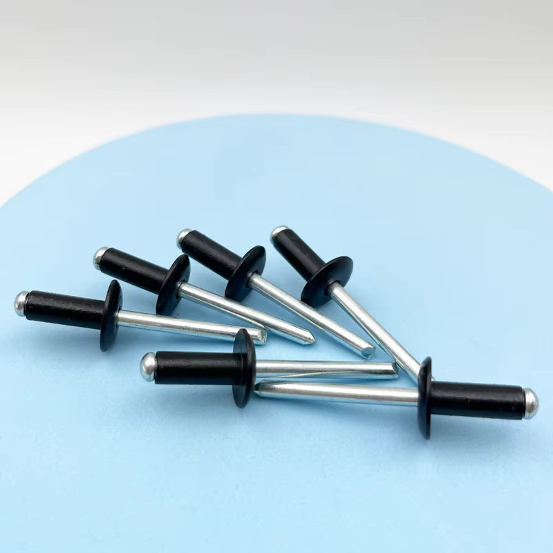 YMAX Aluminium-Stahl-Blindnieten mit großem Flanschkopf, schwarz, Durchmesser: 6,4 mm - Bild 3