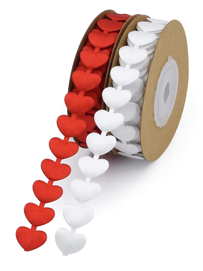 RIBBON HOUSE Geprägtes Liebesband mit Herzmuster in Rot für Hochzeitsdekoration und Geschenkverpackungen, 5 Meter - Bild 3