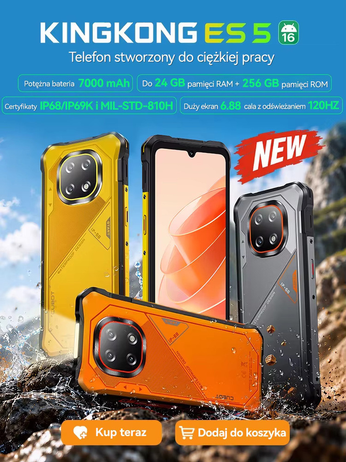 Robustes Cubot KingKong ES 5 Smartphone in Grau mit Android 16, 256 GB ROM, 6,88-Zoll-120Hz-Display, 7000mAh Akku und NFC - Bild 2