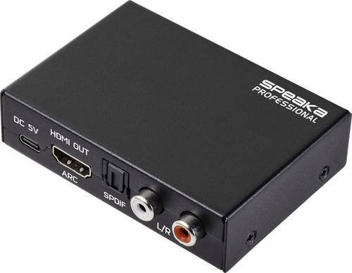 SpeaKa Professional Audio Extraktor SP-HDA-190 HDMI zu HDMI und 3.5 mm Jack in Schwarz mit 3840 x 2160 Pixeln - Bild 1