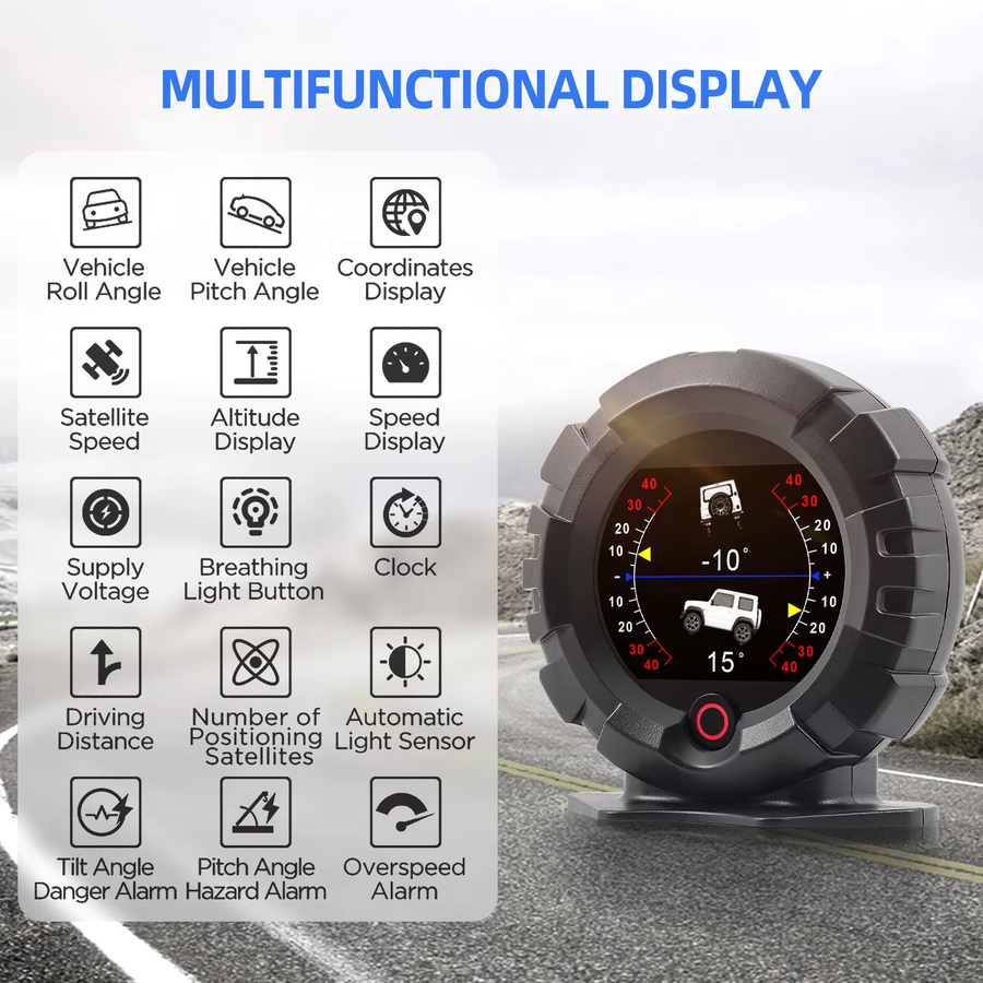 ZMFJH X95 Auto GPS Head Up Display Digitaler Neigungsmesser und Tachometer in Schwarz - Bild 2