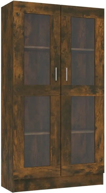 vidaXL Vitrinenschrank Räuchereiche mit Glastüren und Regalböden, B/T/H: 82,5 x 30,5 x 150 cm - Bild 1