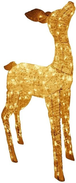 Lex XL LED Acryl Hirschkuh Weihnachtsfigur in Gold mit warmweißem Licht für Außen und Innen, Höhe: 104 cm - Bild 1