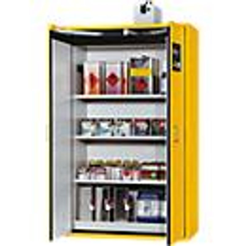 Sicherheitsschrank asecos S-CLASSIC-90 Typ 90 mit Flügeltüren und Türfeststellanlage, Farbe: Sicherheitsgelb, B/T/H: 119,6 x 61,6 x 196,8 cm - Bild 2