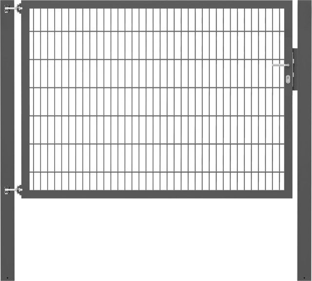 Einzeltor Flexo Plus in Anthrazit mit Pfosten, Breite: 200 cm, Höhe: 140 cm, Pfosten: 100 x 100 cm - Bild 1