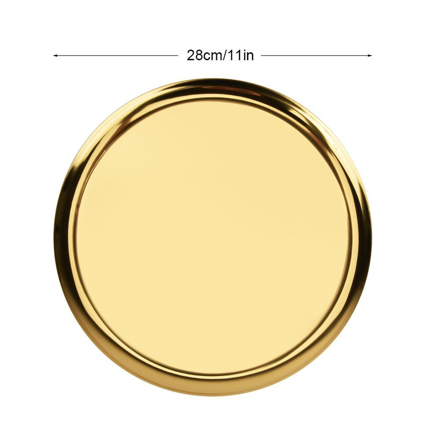 Serviertablett aus Edelstahl von mfySpace in Gold für Teeservice, Lebensmittel oder Schmuck, Breite: 28,0 cm, Tiefe: 28,0 cm, Höhe: 1,2 cm - Bild 2