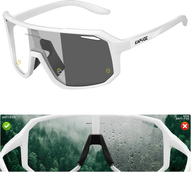 Kapvoe Sportsonnenbrille, weiß, Vollrand, Unisex - Bild 1