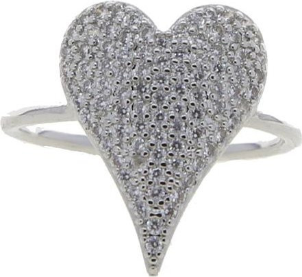 Wucifang Jewelry Herzring, Silber Gold, Zirkonia, Damen, adjustable - Bild 1