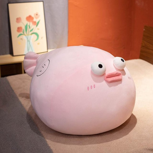 Kidsly Kugelfisch Plüschtier, Stofftier, Rosa / Pink, 70cm - Bild 1