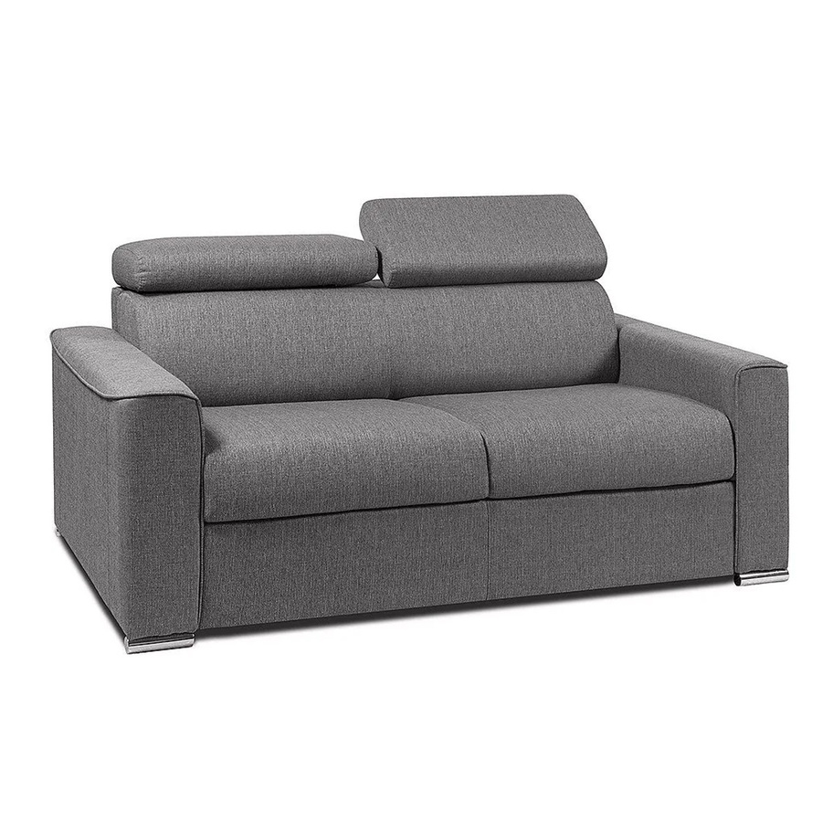 Vente-unique Schlafsofa Vizir Grau mit Stoffbezug und Schaumstofffüllung, Breite: 176 cm - Bild 2