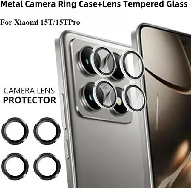 HD Metall Kamera Schutz Glas Abdeckung für Xiaomi 15T Pro 14T 13T Pro, Kratzfester Metall Objektiv Ring in Schwarz - Bild 1