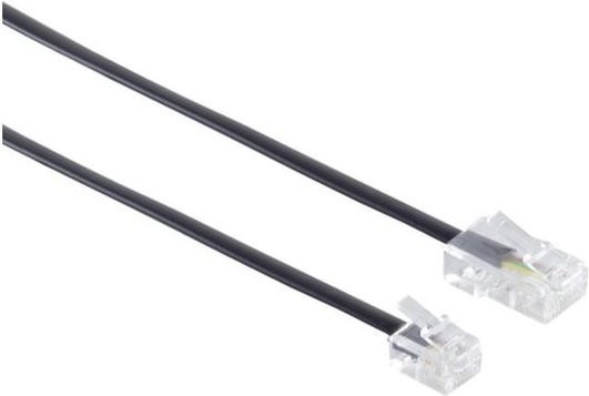 DINIC DSL Modular- und Westernkabel mit RJ11 8P4C auf RJ45 6P4C Stecker, schwarz, Länge: 6,00 m - Bild 1
