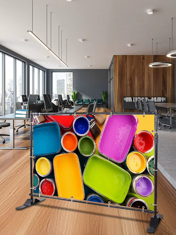 SucceBuy Teleskop-Hintergrundständer für Banner und Fototermine, verstellbar, multicolour, B: 240 cm, H: 300 cm - Bild 1