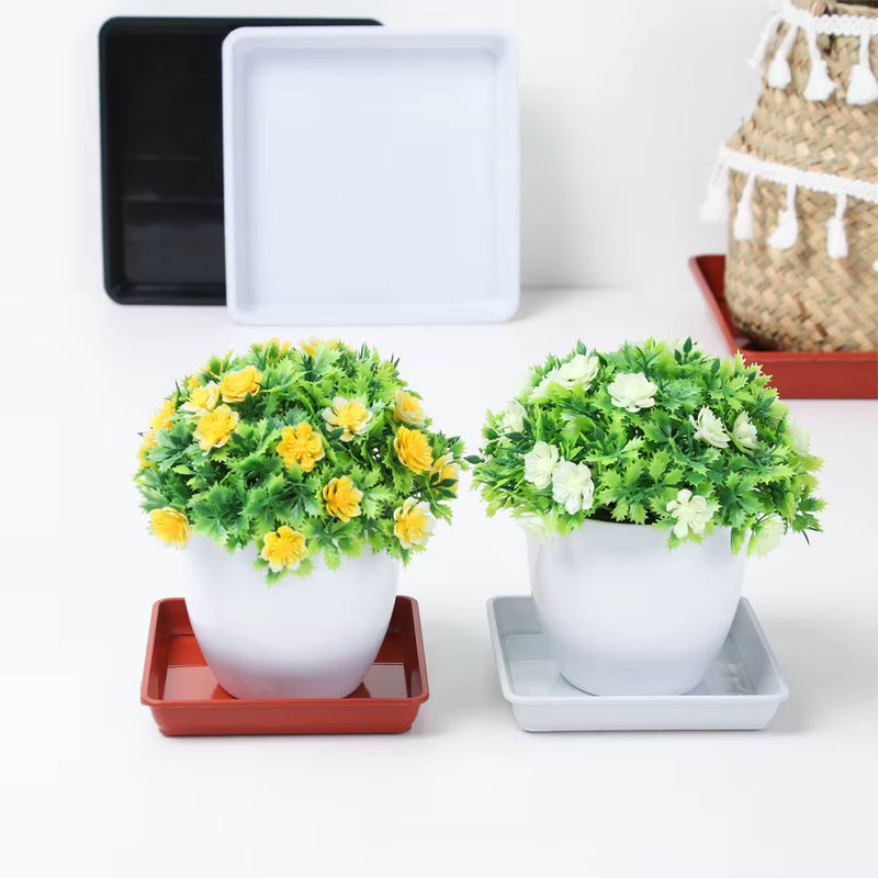 Quadratische Pflanzuntertasse aus Kunststoff in Weiß für Indoor und Outdoor - Bild 2
