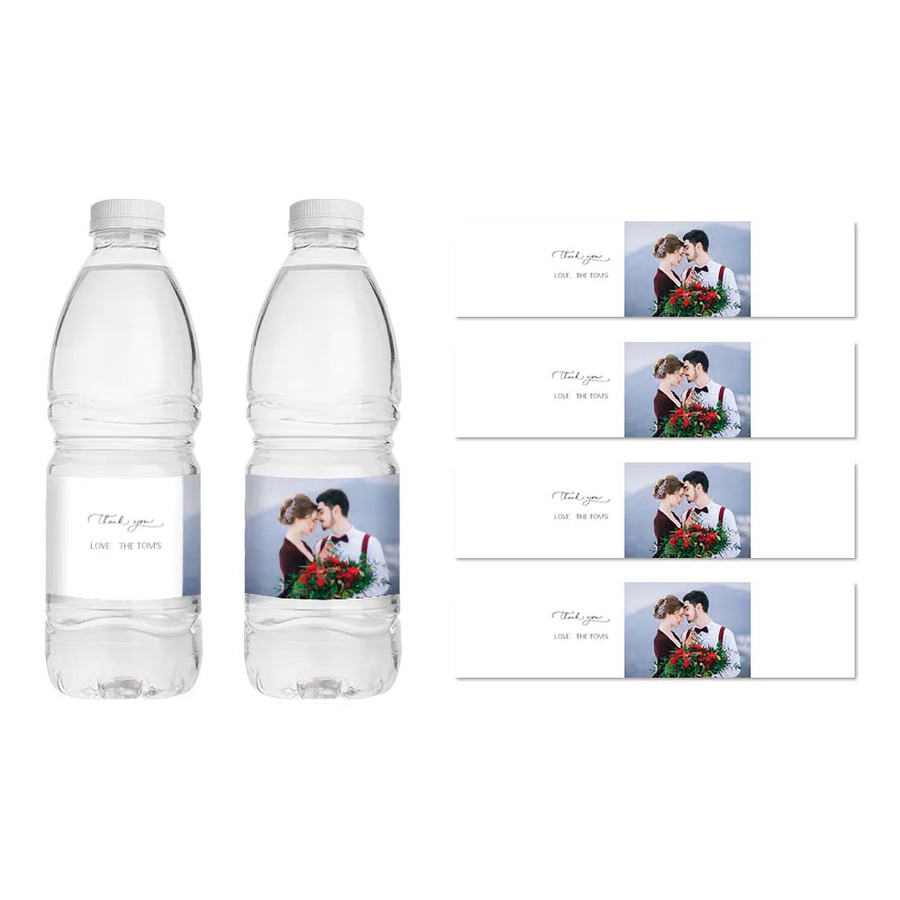 WEIGAO Personalisierte Wasserflaschenaufkleber aus Papier in Weiß für Hochzeiten, Geburtstage und Events - Bild 3