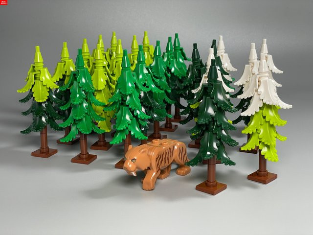 Yiran toy MOC Bausteine Pflanze Winterbaum Busch Kiefer, Konstruktionsstein, ab 6 Jahren - Bild 1