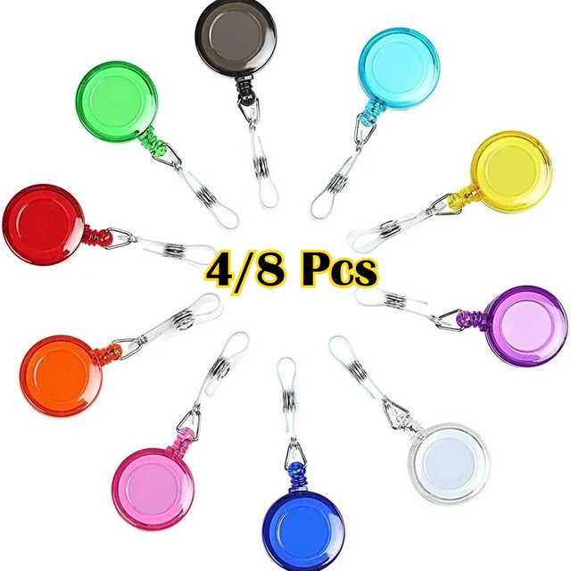 Set aus ausziehbaren Ausweishaltern mit Gürtelclip aus PP-Material für ID-Karten in der Pflege und im Büro - Bild 1