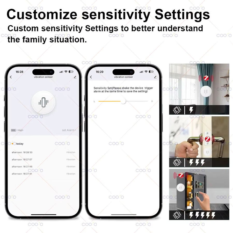 Tuya Zigbee Smart Vibration Sensor in Weiß zur Echtzeit-Überwachung und Bewegungserkennung via Smart Life App für deine Tür- und Fenstersicherheit - Bild 4
